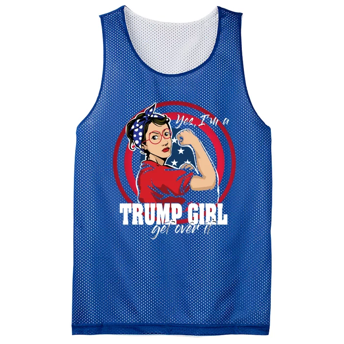 Yes IM A Trump Get Over It Trump 2020 Rosie Riveter Meaningful Gift Mesh Reversible Basketball Jersey Tank