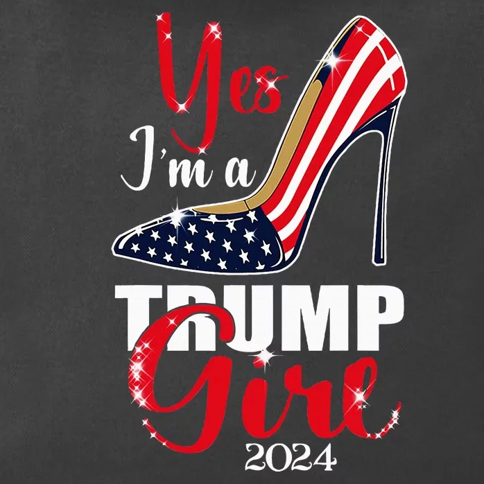 Yes IM A Trump Girl Stilettos High Heel Us Flag Trump 2024 Zip Tote Bag