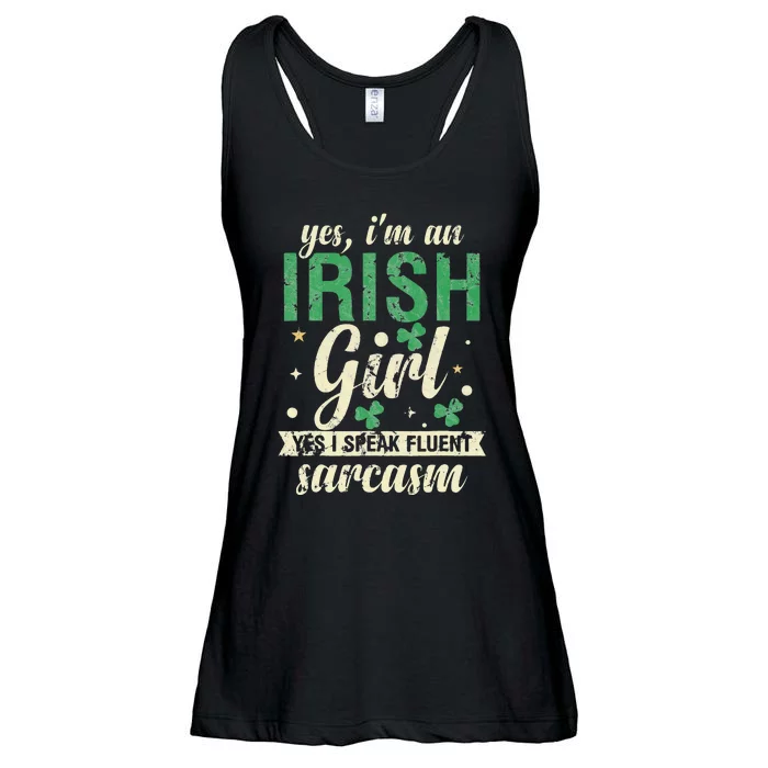 Yes I'm An Irish  I Speak Fluent Sarcasm Ladies Essential Flowy Tank