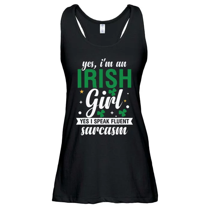 Yes I'm An Irish  I Speak Fluent Sarcasm Ladies Essential Flowy Tank