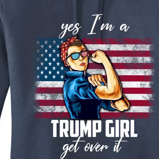 Yes IM A Trump Get Over It Us President Election 2020 Cool Gift Women's Pullover Hoodie