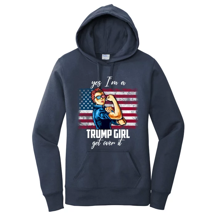 Yes IM A Trump Get Over It Us President Election 2020 Cool Gift Women's Pullover Hoodie