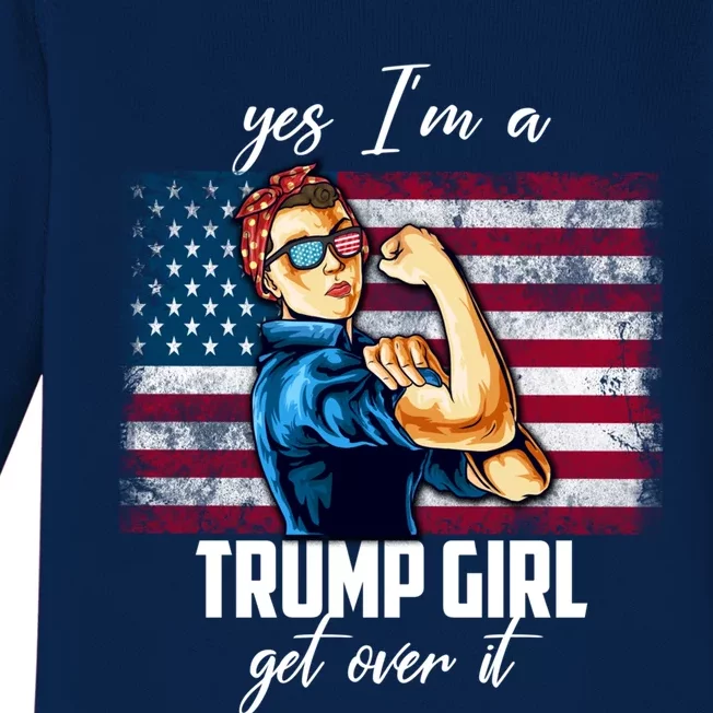 Yes IM A Trump Get Over It Us President Election 2020 Cool Gift Baby Long Sleeve Bodysuit