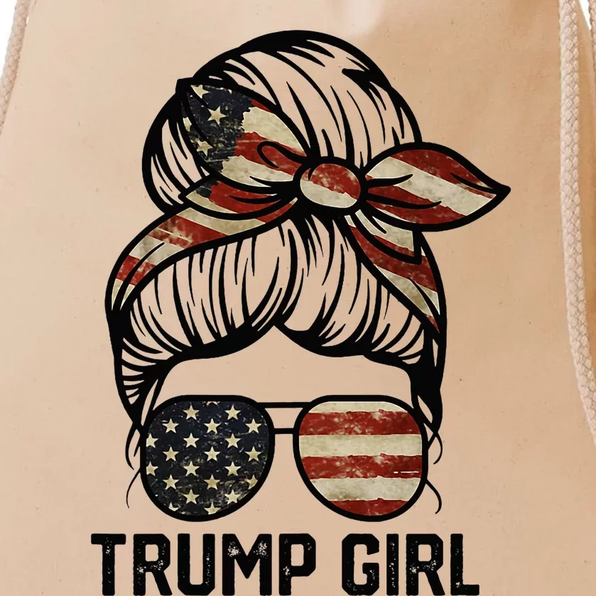 Yes IM A Trump Girl Get Over It Trump Girl 2024 Election Drawstring Bag