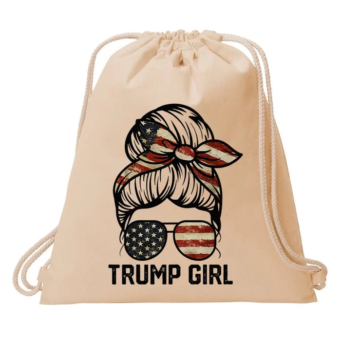 Yes IM A Trump Girl Get Over It Trump Girl 2024 Election Drawstring Bag