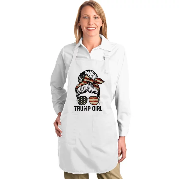 Yes IM A Trump Girl Get Over It Trump Girl 2024 Election Full-Length Apron With Pocket