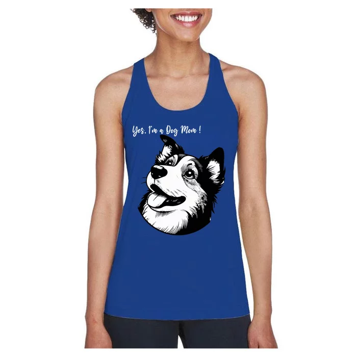 Yes Im A Dog Mom Displays Love For This Lovely Pet Women's Racerback Tank