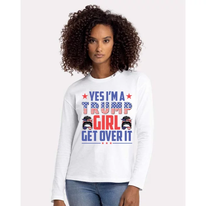 Yes IM A Trump Get Over It Vintage Classic Fun Support Cool Gift Womens Cotton Relaxed Long Sleeve T-Shirt