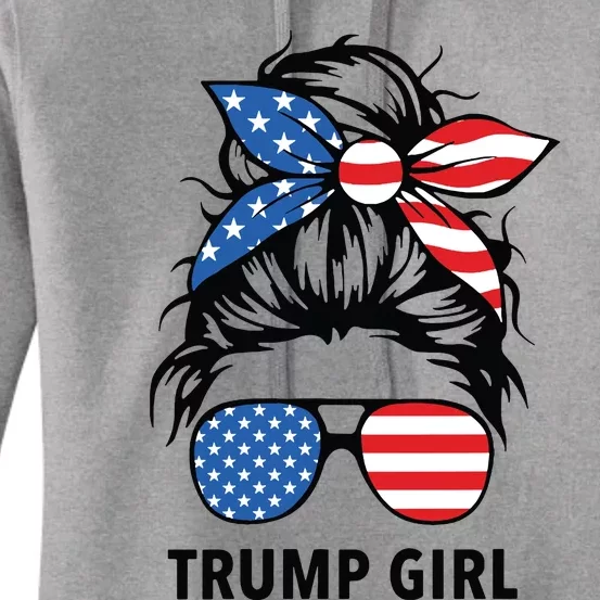 Yes Im A Trump Girl Get Over It Trump 2024 Election Gifts Vneck Women's Pullover Hoodie