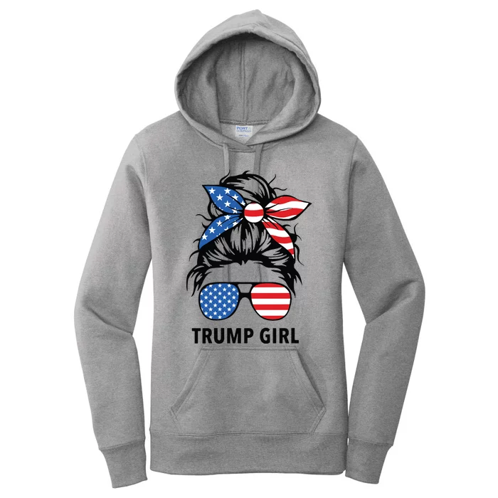 Yes Im A Trump Girl Get Over It Trump 2024 Election Gifts Vneck Women's Pullover Hoodie