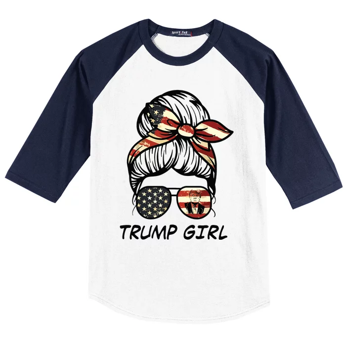 Yes Im A Trump Girl Get Over It Trump 2024 Election Gifts Baseball Sleeve Shirt