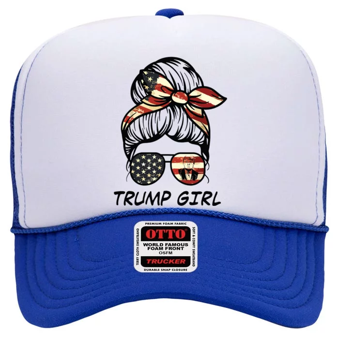 Yes Im A Trump Girl Get Over It Trump 2024 Election Gifts High Crown Mesh Trucker Hat