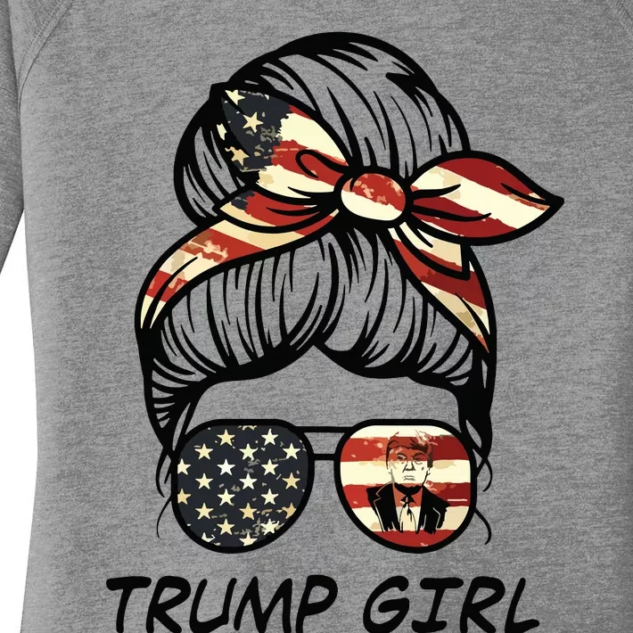 Yes Im A Trump Girl Get Over It Trump 2024 Election Gifts Women's Perfect Tri Tunic Long Sleeve Shirt