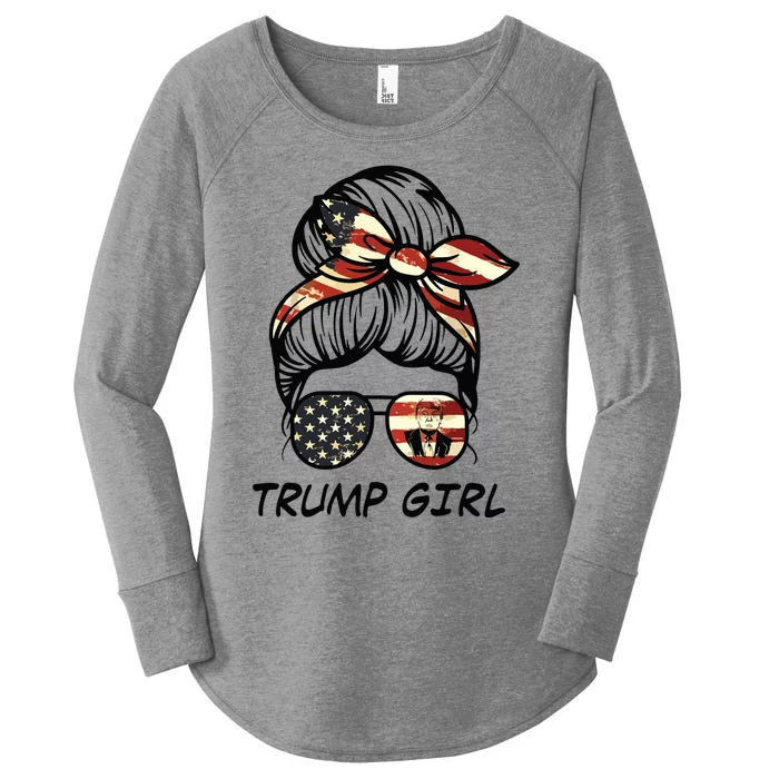 Yes Im A Trump Girl Get Over It Trump 2024 Election Gifts Women's Perfect Tri Tunic Long Sleeve Shirt