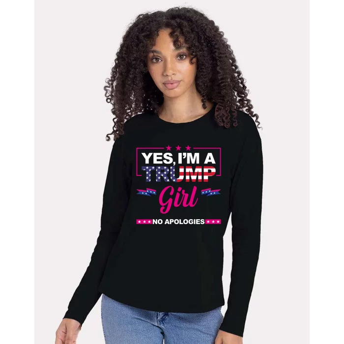 Yes Im A Trump Girl No Apologies 2024 Election Womens Cotton Relaxed Long Sleeve T-Shirt