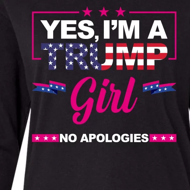 Yes Im A Trump Girl No Apologies 2024 Election Womens Cotton Relaxed Long Sleeve T-Shirt