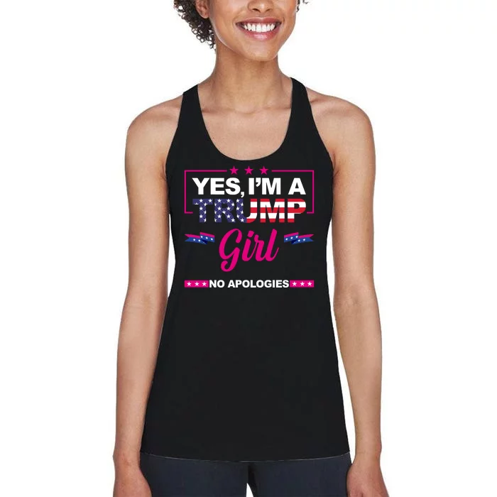 Yes Im A Trump Girl No Apologies 2024 Election Women's Racerback Tank