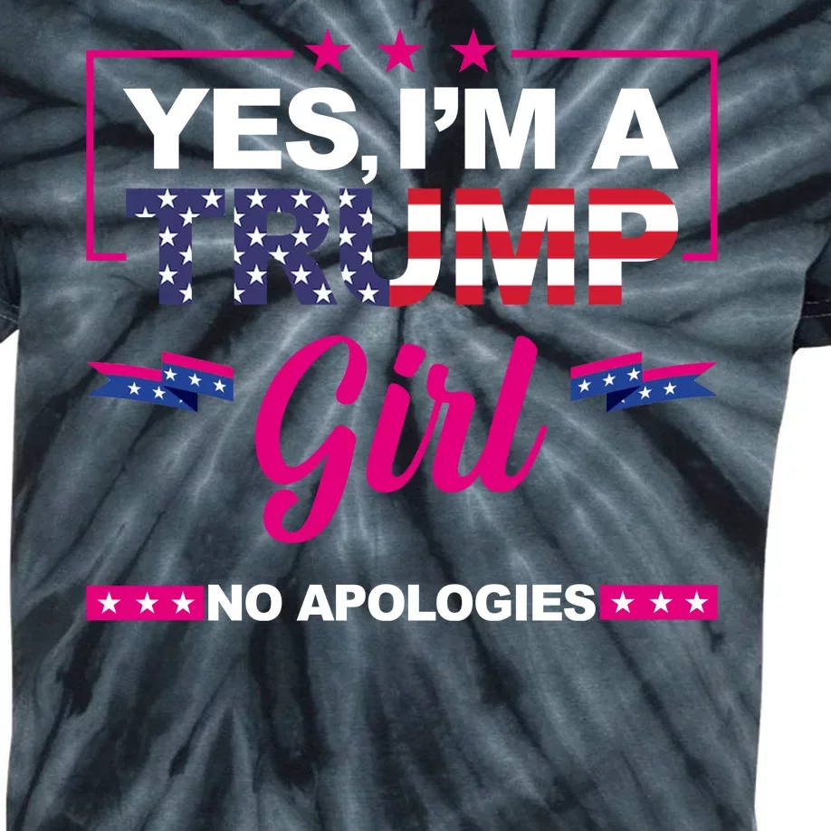 Yes Im A Trump Girl No Apologies 2024 Election Kids Tie-Dye T-Shirt