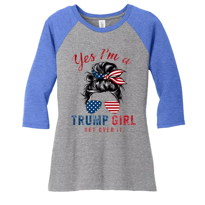 Yes IM A Trump Trump For President Politics Gift Women's Tri-Blend 3/4-Sleeve Raglan Shirt