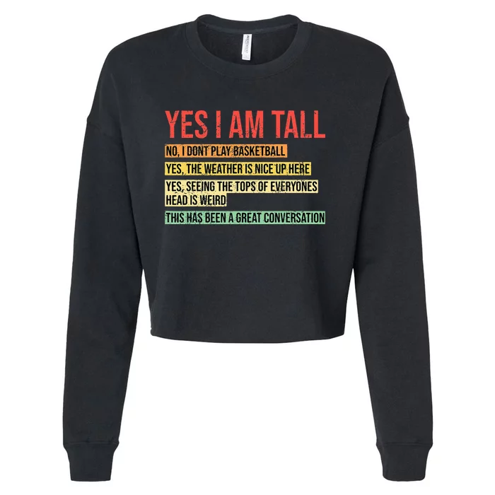 Yes I Am Tall Cropped Pullover Crew