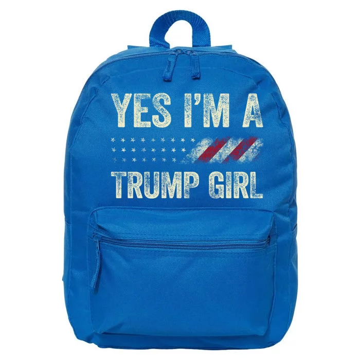 Yes IM A Trump Get Over It Funny Trump 2024 Election Great Gift 16 in Basic Backpack