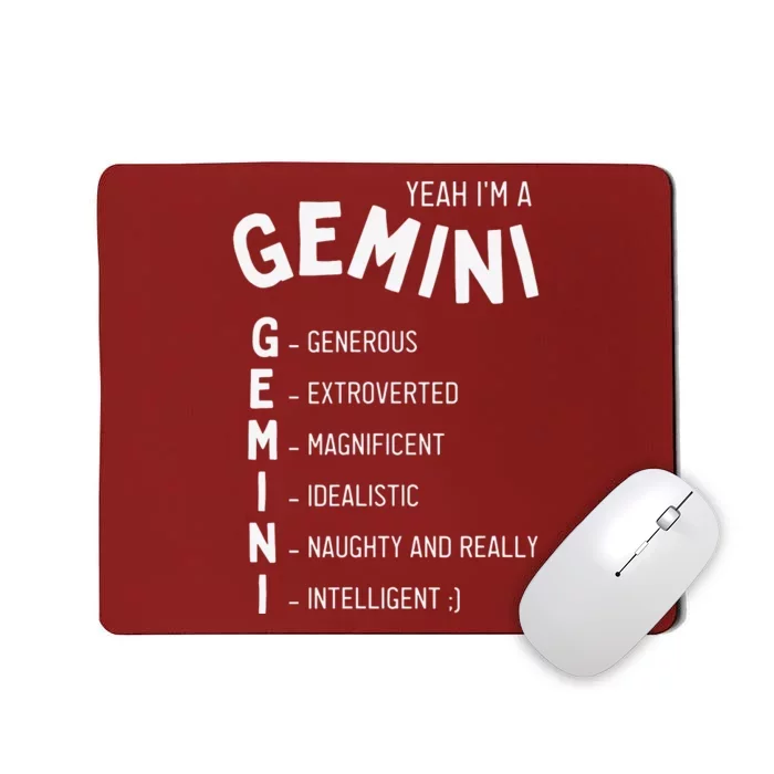 Yeah Im A Gemini Zodiac Mousepad