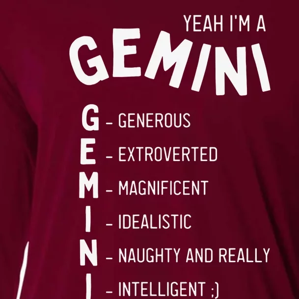 Yeah Im A Gemini Zodiac Cooling Performance Long Sleeve Crew