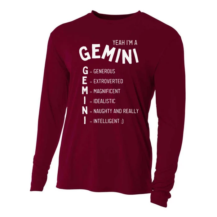 Yeah Im A Gemini Zodiac Cooling Performance Long Sleeve Crew