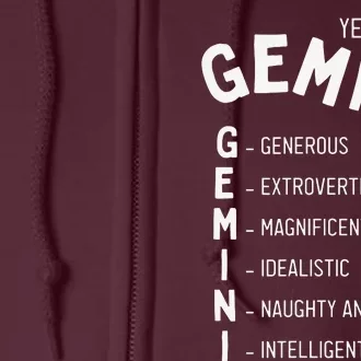 Yeah Im A Gemini Zodiac Full Zip Hoodie