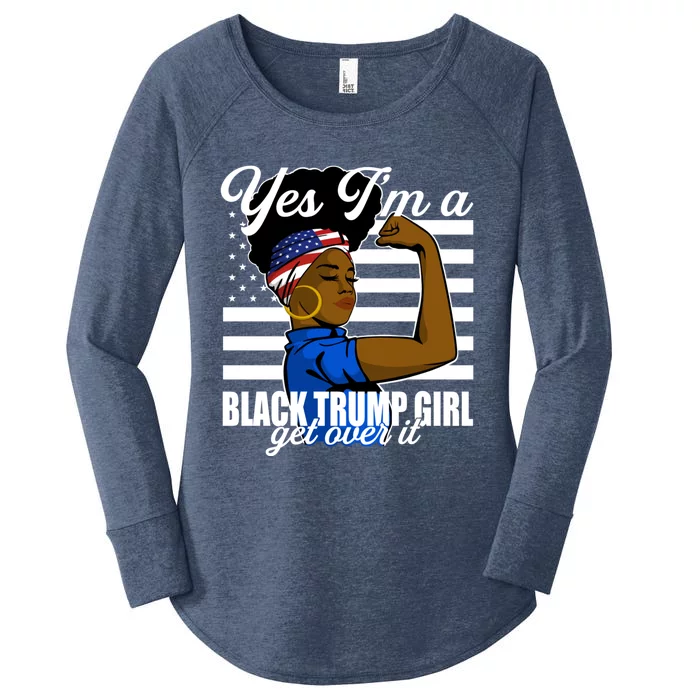 Yes Im A Black Trump Girl Girl Get Over It 2024 Supporter Women's Perfect Tri Tunic Long Sleeve Shirt