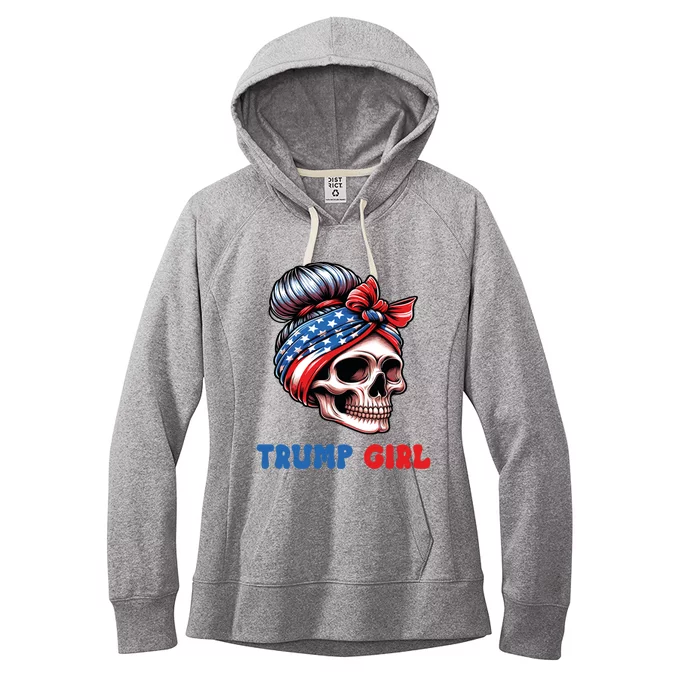 Yes IM A Trump IM Still A Trump Messy Bun Cool Gift Women's Fleece Hoodie