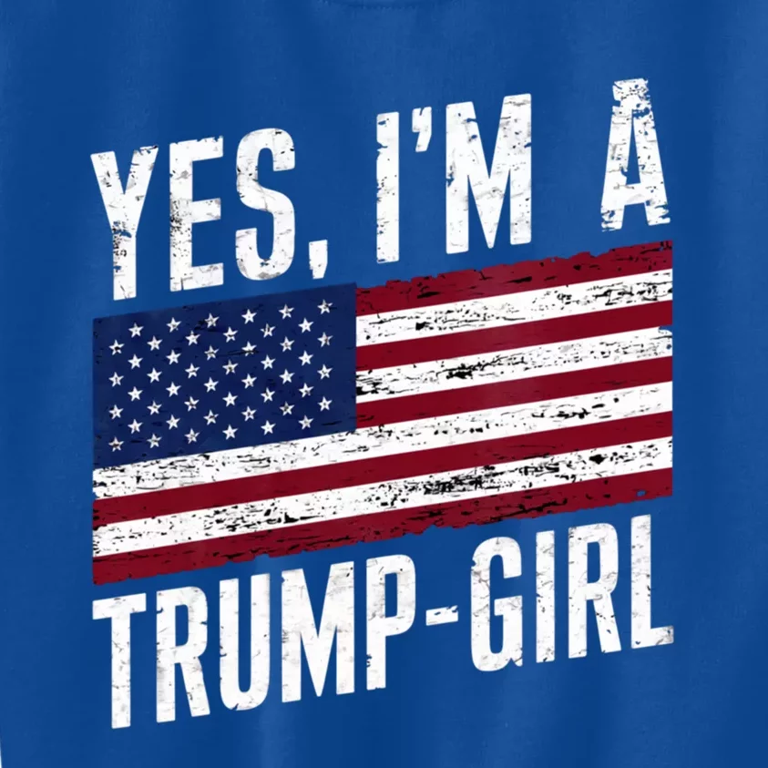 Yes IM A Trump American Flag Gift Kids Sweatshirt