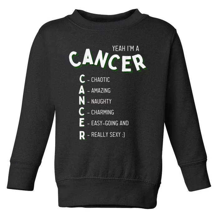 Yeah I'm a Cancer Zodiac Toddler Sweatshirt