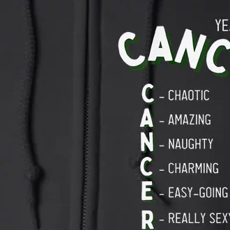 Yeah I'm a Cancer Zodiac Full Zip Hoodie