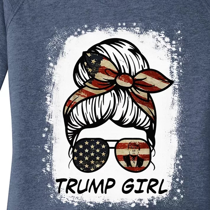 Yes I'm A Trump Girl Get Over It Trump 2024 Election Gifts Women's Perfect Tri Tunic Long Sleeve Shirt