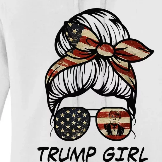 Yes Im A Trump Girl Get Over It Trump 2024 Election Gifts Women's Pullover Hoodie