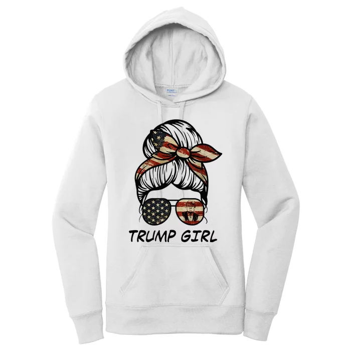 Yes Im A Trump Girl Get Over It Trump 2024 Election Gifts Women's Pullover Hoodie