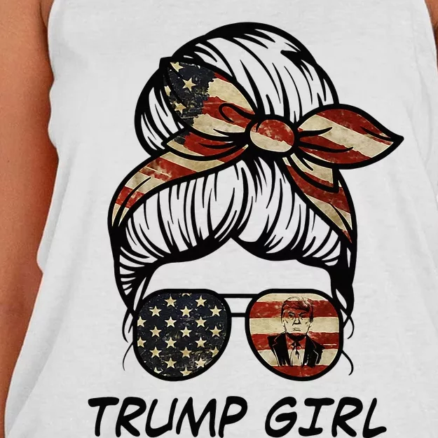 Yes Im A Trump Girl Get Over It Trump 2024 Election Gifts Women's Knotted Racerback Tank