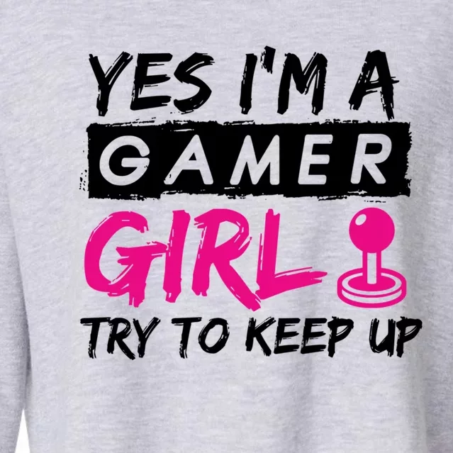 Yes IM A Gamer Gaming Gift Cropped Pullover Crew