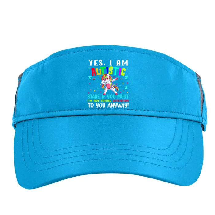 Yes I Am Autistic Dabbing Unicorn Autism Autistic Awareness Meaningful Gift Adult Drive Performance Visor