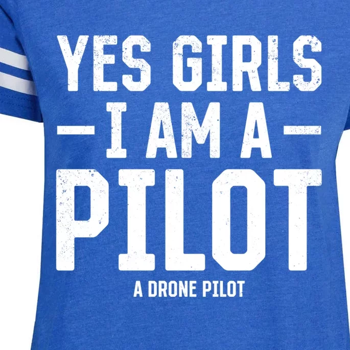 Yes I Am A Pilot A Drone Pilot Drone Pilot Funny Gift Enza Ladies Jersey Football T-Shirt