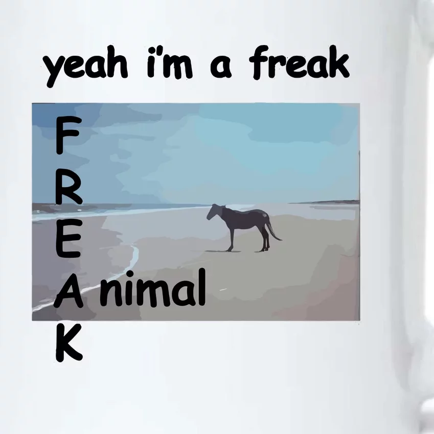 Yeah Im A Freak Animal Funny Horse Black Color Changing Mug