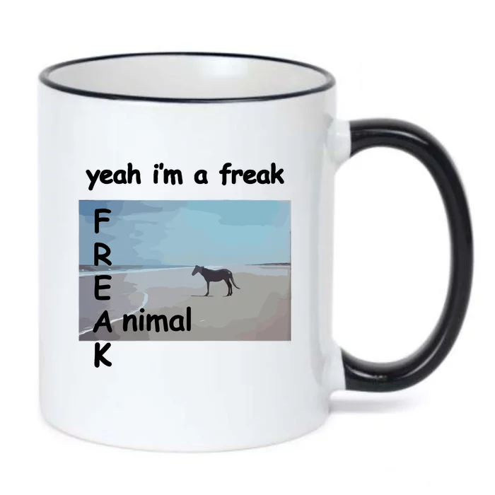 Yeah Im A Freak Animal Funny Horse Black Color Changing Mug