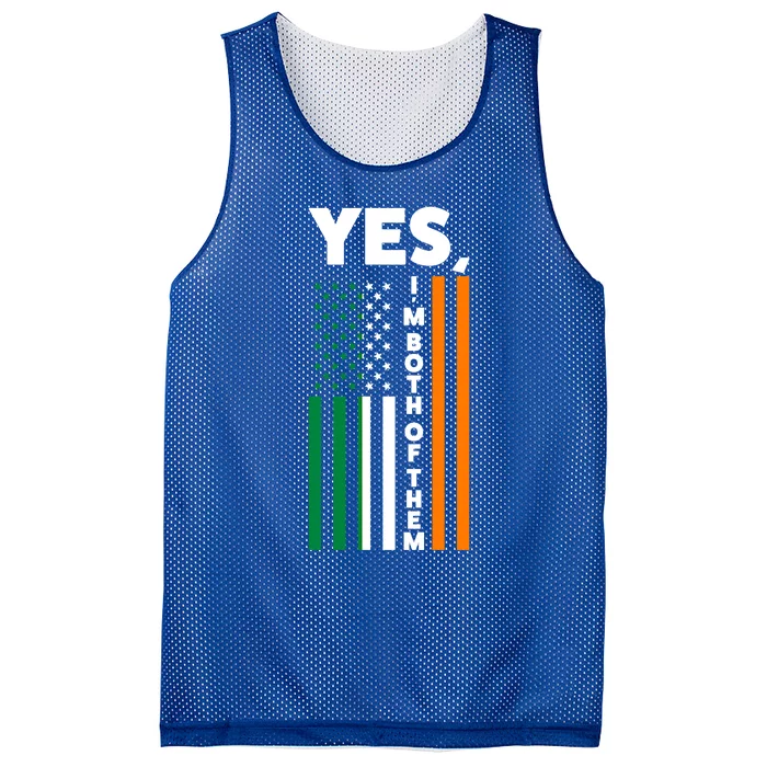 Yes I'm Both Of Them Irland Irish Flag Gift Mesh Reversible Basketball Jersey Tank