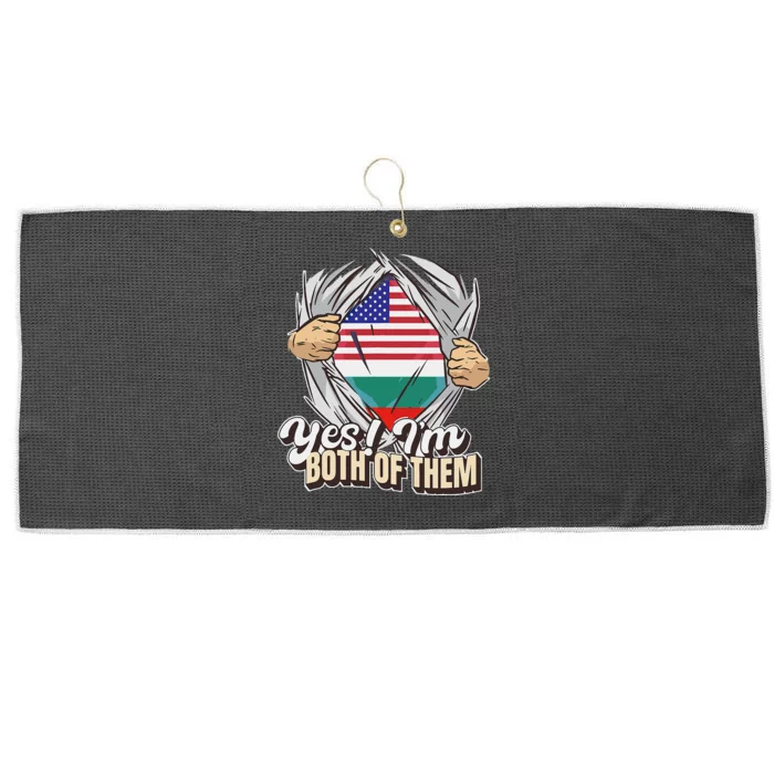 Yes! IM Both Of Them Dual Citizenship Bulgaria Large Microfiber Waffle Golf Towel