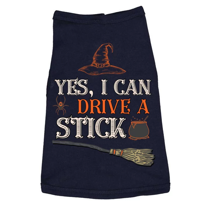 Yes I Can Drive A Stick Funny Witch Halloween Costume Vintage Design Gift Doggie Tank