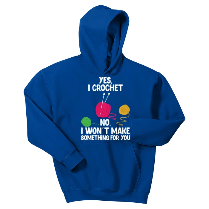 Yes I Crochet Cute Yarn Lovers Crocheting Gift Kids Hoodie