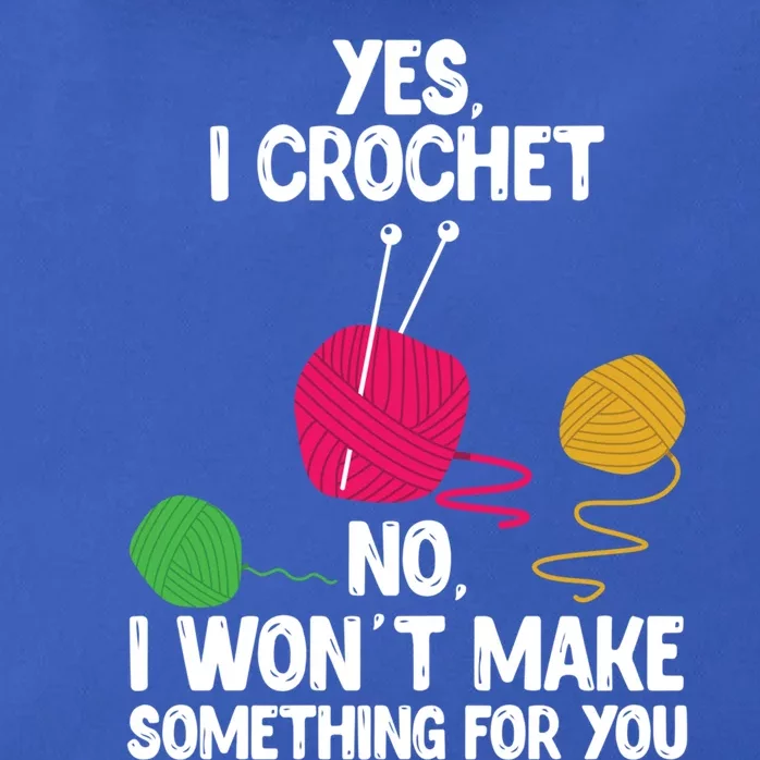 Yes I Crochet Cute Yarn Lovers Crocheting Gift Zip Tote Bag