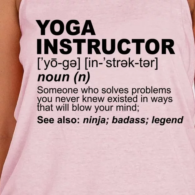 Yoga Instructor Definition Yoga Teacher Gift Women's Knotted Racerback Tank