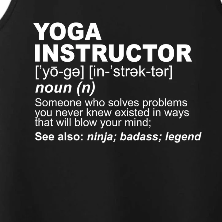 Yoga Instructor Definition Yoga Teacher Gift Performance Tank